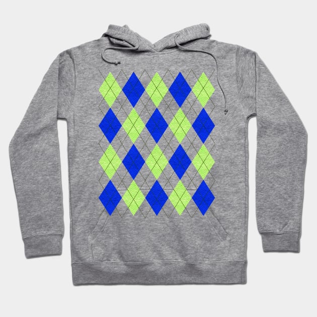 Blue and Green Argyle Hoodie by terrybain